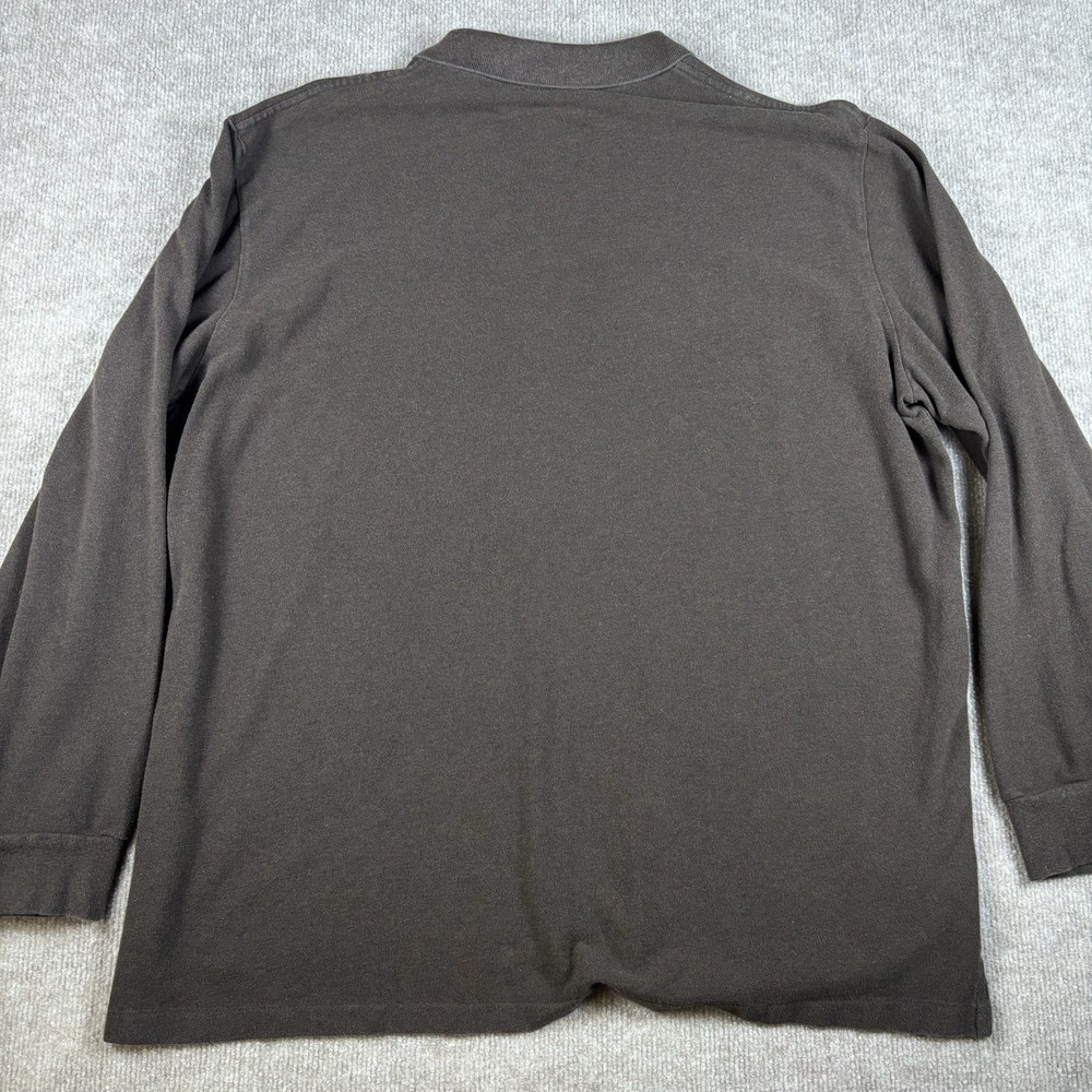 Polo Ralph Lauren Mens XXL Brown Long Sleeve Polo Shirt Green Pony Cotton - Picture 6 of 7
